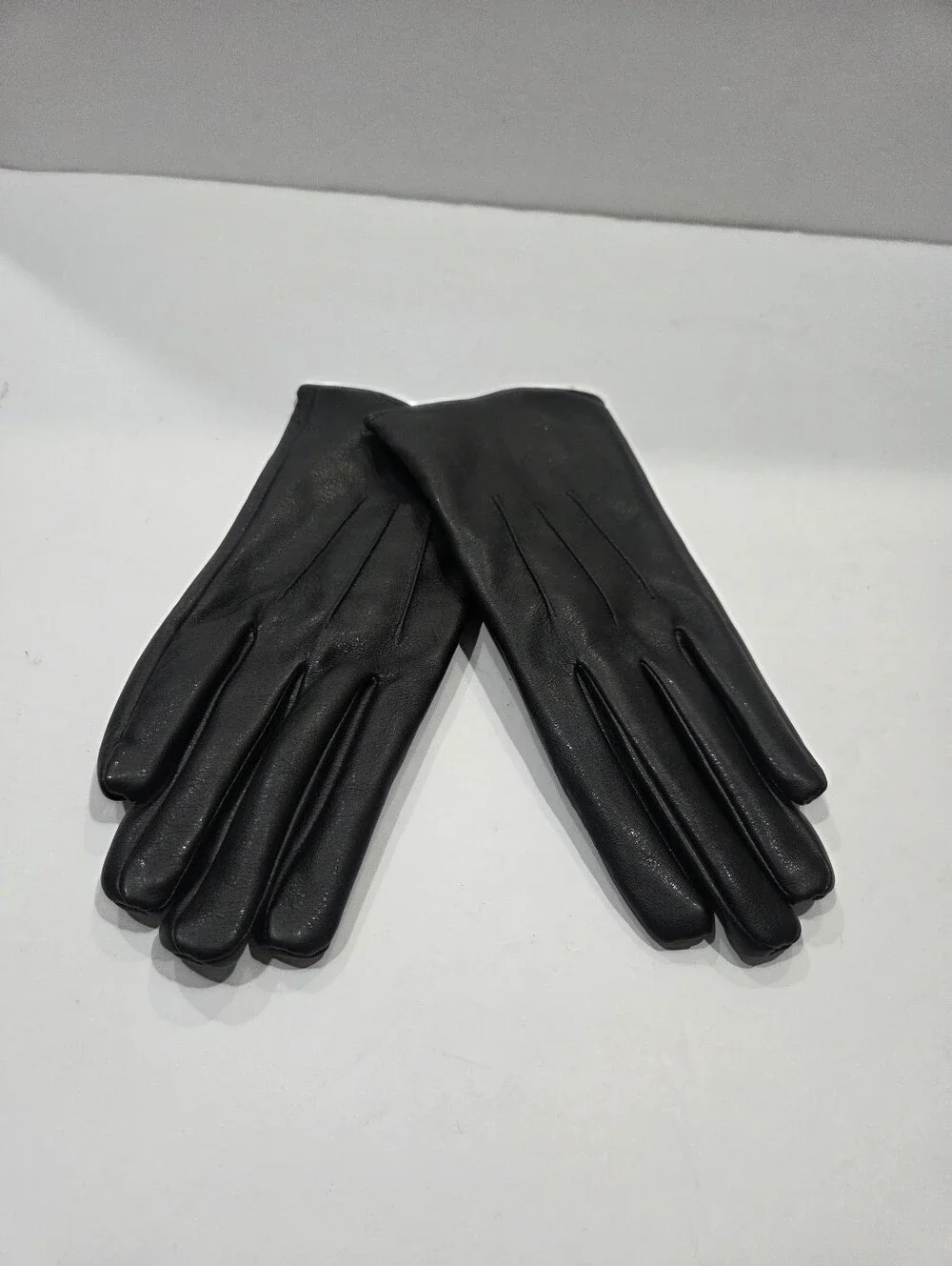 George Women's Black Faux  Leather  Gloves Sz.S/M
